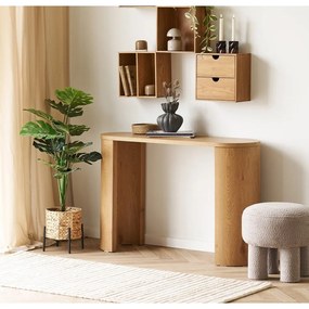Tavolo consolle di colore naturale con effetto rovere 38x114 cm Bibione – House Nordic