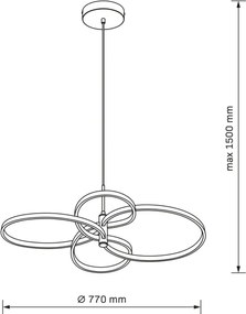 Lampada a sospensione LED su cavo RIBBON LED/37W/230V 4000K nero