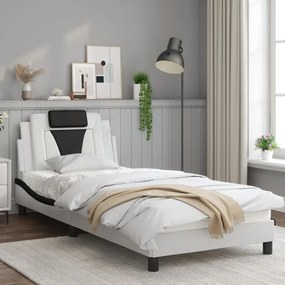 Giroletto con luci led bianco e nero 90x200 cm in similpelle