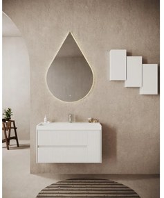 Mobile sottolavabo e lavabo Portofino per vasca centrale bianco in mdf L 100 x H 50.5 x P 40 cm, 1 anta 2 cassetti