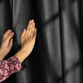 Tenda parzialmente oscurante grigia in velluto 140x270 cm – Restilo