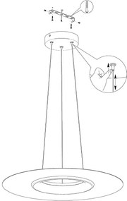 Eglo 99125 - Lampadario a sospensione con filo LED RGB COMPO ROSSO-C LED/16W/230V + T