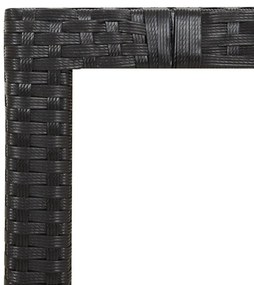 Set da pranzo da giardino 9 pz con cuscini nero in polyrattan
