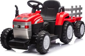 Trattore Elettrico per Bambini 12V con Rimorchio Rosso...