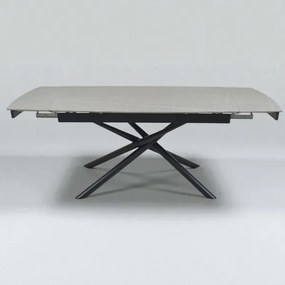 Tavolo allungabile 140-200x90 cm top marmo grigio gambe nere - VERAL
