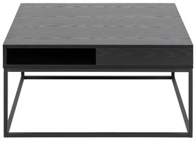 Tavolino da salotto nero con piano effetto frassino 80x80 cm Willford – Actona