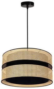 Duolla - Lampadario a sospensione con filo DUO 1xE27/15W/230V diametro 40 cm rattan/nero