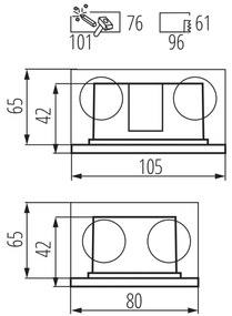 Kanlux 33695 - LED Lampada da incasso GLASI LED/3W/230V 4000K IP44 antracite