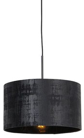 Lampada a sospensione moderna nera con paralume nero 35 cm - Combi