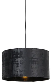 Lampada a sospensione moderna nera con paralume nero 35 cm - Combi