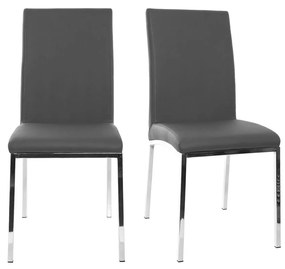 Set di 2 sedie design poliuretano grigio SIMEA