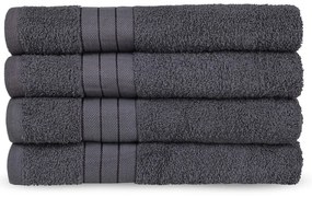 Set di 4 asciugamani in spugna di cotone antracite 50x100 cm - Good Morning