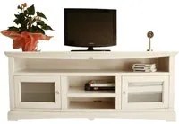 Mobile porta tv goccia 170*46*69h, legno, avorio patinato arte povera