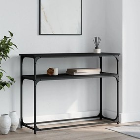 Tavolino Consolle Nero 100x35,5x75 Cm İn Legno Multistrato /