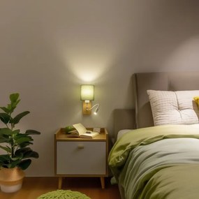 Brilagi - Applique a LED NUBILA WOOD 1xE27/25W/230V + LED/3W quercia/verde