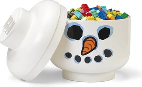 Scatola per bambini bianca in plastica ø 24x27 cm Head Snowman L – LEGO®