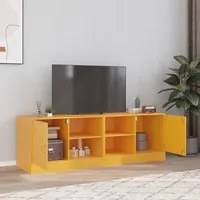 Mobili TV 2 pz Giallo Senape 67x39x44 cm in Acciaio 841698