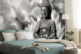 Carta da parati – Buddha tranquillo bianco e nero