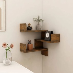 Scaffale Parete Angolo Rovere Anticato 40x40x50cm Multistrato /