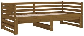 Dormeuse Estraibile Miele 2x(90x190) cm Legno Massello di Pino