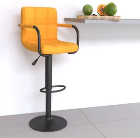 Sgabello Da Bar Giallo Senape İn Tessuto /