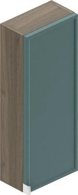 Pensile bagno Quadra rovere cotto/mirto opaco in vetro, 1 anta apertura da destra e sinistra P 16 x L 30 x H 75 cm