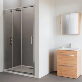 Porta doccia scorrevole Verve L 120 x H 190cm, Sp. 6 mm in vetro vetro senza finitura / trasparente profilo cromo