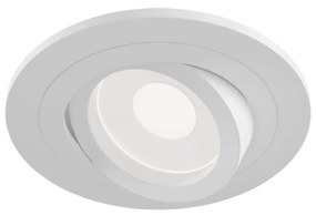 Faretto Da Incasso Moderno Atom Tondo Alluminio Bianco 1 Luce