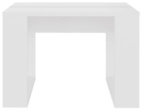 Tavolino bianco 50x30x50 cm in legno multistrato