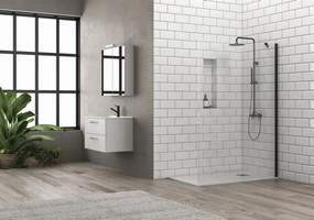 Doccia walk in 90 cm profilo nero con staffa diagonale | KS2800NT - KAMALU