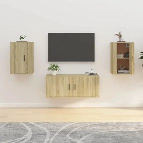 Mobili porta tv a parete 2 pz rovere sonoma 40x34,5x60 cm