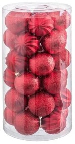 Palle di Natale Rosso Plastica 6 x 6 x 6 cm (30 Unità)