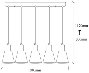 Lampada a sospensione nera per 5 lampadine Kem - Opviq lights