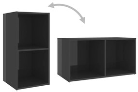 Set mobili tv 8 pz grigio lucido in truciolato