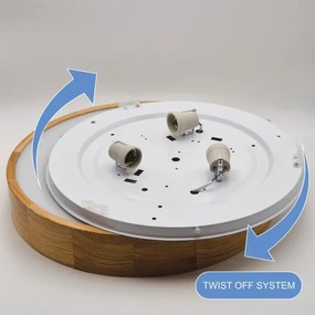 Brilagi - Plafoniera da soffitto LED RGBW dimmerabile CARVALHO, 3xE27/15W/230V, Wi‑Fi, finitura rovere, Ø 47,5 cm