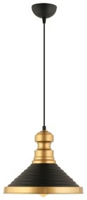 Lampadario sospeso MONZA con cavo 1xE27/40W/230V Ø 30 cm nero/oro