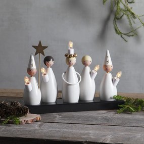 Decorazione luminosa bianca e nera con alimentazione a corrente Luciakör – Star Trading