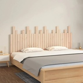 Testiera Da Parete 185x3x80 Cm İn Legno Massello Di Pino /