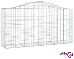 vidaXL Cesti Gabbioni ad Arco 3 pz 200x50x100/120 cm Ferro Zincato