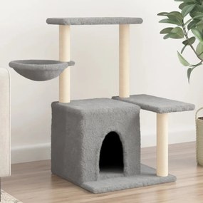 Albero per gatti con tiragraffi in sisal grigio chiaro 83 cm