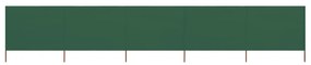 Paravento A 5 Pannelli İn Tessuto 600x80 Cm Verde /