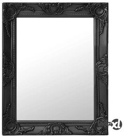 vidaXL Specchio da Parete Stile Barocco 50x60 cm Nero