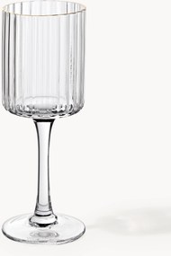 Set di 4 bicchieri da liquore in vetro soffiato con bordo dorato Aleo