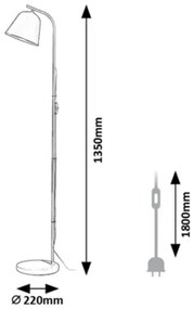 Rabalux 3096 - Lampada da terra MALIA 1xE27/25W/230V