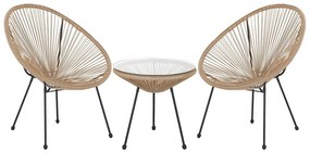 Set tavolo e sedie da balcone spaghetti beige ACAPULCO II Beliani