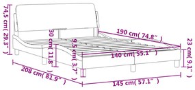 Giroletto con Testiera Tortora 140x190 cm in Tessuto