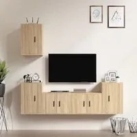 Set di Mobili Porta TV 5 pz Rovere Sonoma in Legno Multistrato 3188569