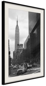 Poster  Empire State Building  Cornice Quadri Cornice nera con pass-partout, Larghezza x Altezza Home decor 30x45