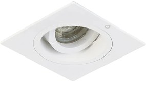 Set di 6 faretti da incasso quadrati bianchi orientabili e inclinabili - Chuck