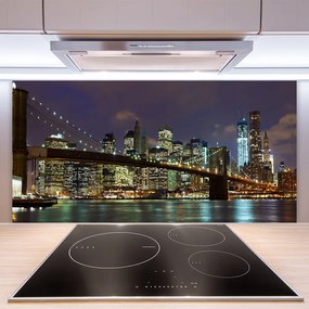 Rivestimento parete cucina Architettura del ponte della città 125x50 cm